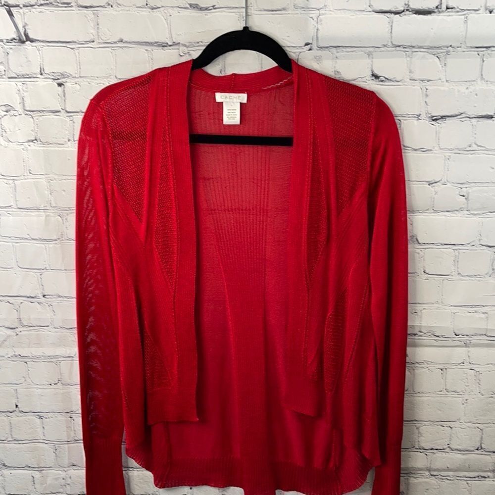 Cache Red Lightweight Cardigan - Size Small - image 1
